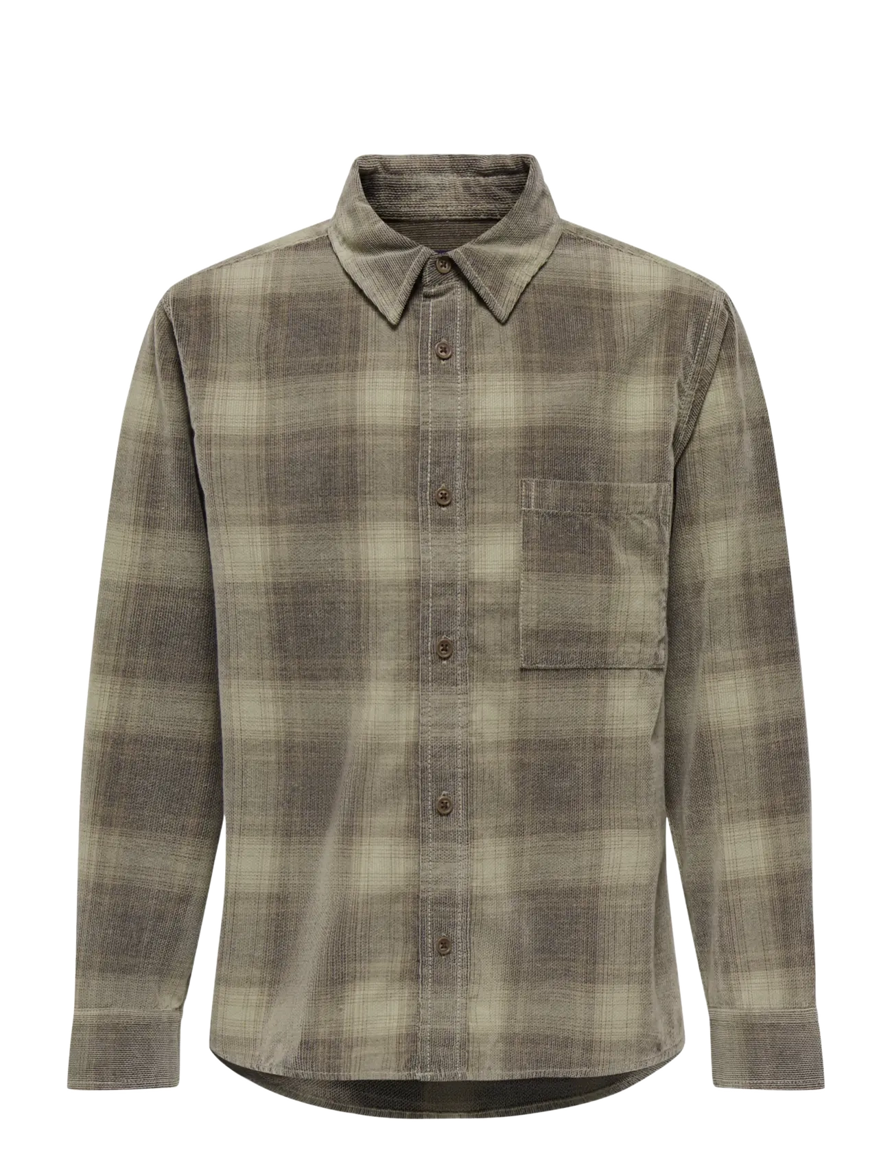 ONLY & SONS OSJWILLIAM CORD LS SHIRT JR - Teens 140-176 - SOFT SILT / khaki/green