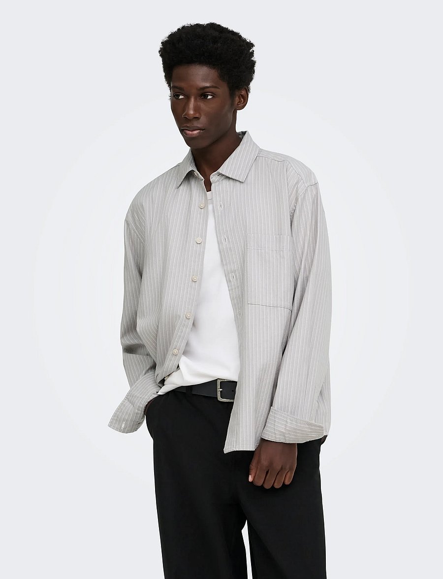 ONLY & SONS - ONSFROME LS SHIRT RLX FRML - silver lining - 0