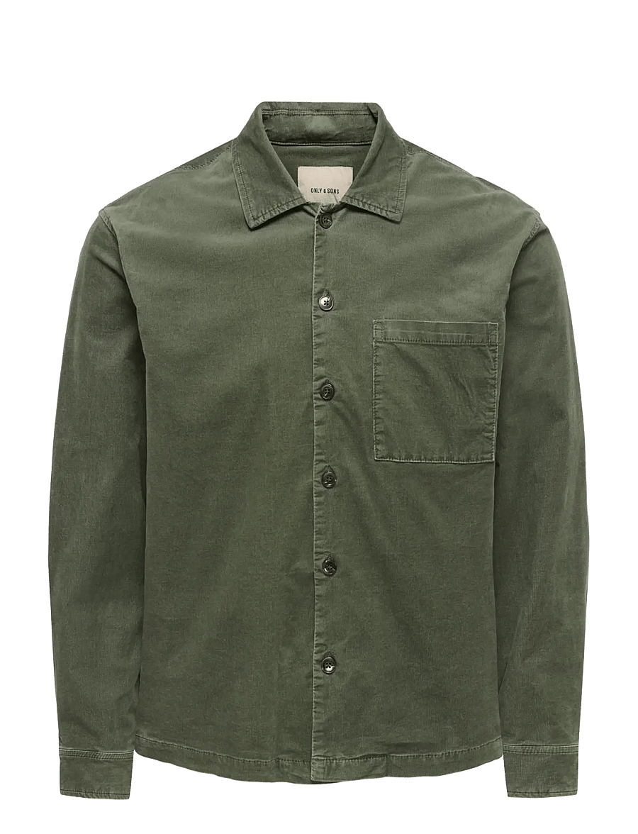 ONLY & SONS - ONSEWELL WASHED CORDUROY SHIRT - forest night - 1