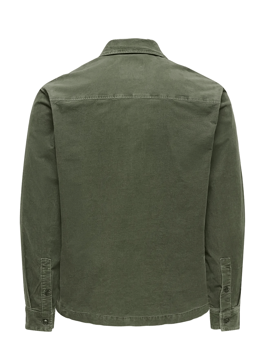 ONLY & SONS - ONSEWELL WASHED CORDUROY SHIRT - forest night - 2