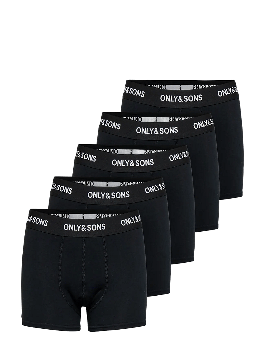 ONLY & SONS - OSJFITZ SOLID BOXER 5-PACK JNR NOOS - unterhosen - black - 0