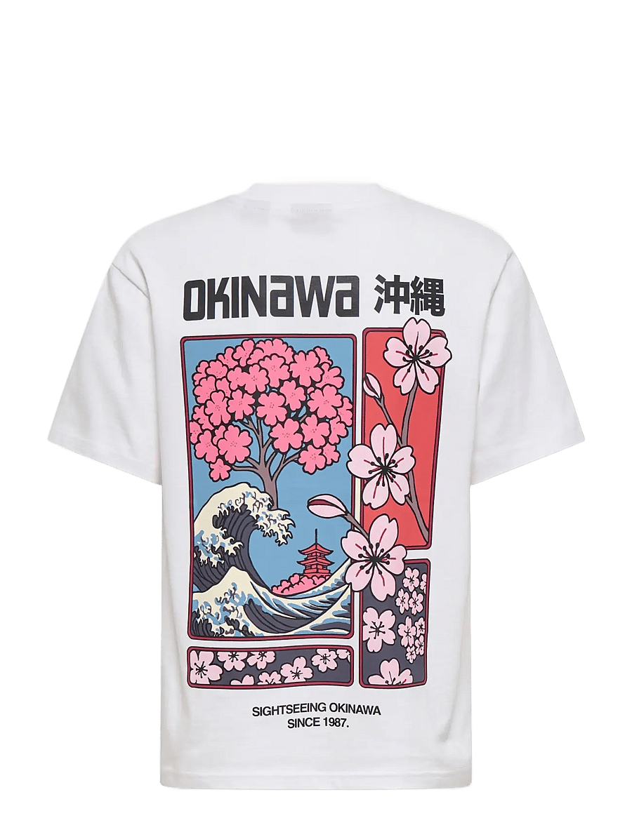 ONLY & SONS - OSJFRED PLANT LIFE RLX SS TEE - kurzärmelige - bright white - 1