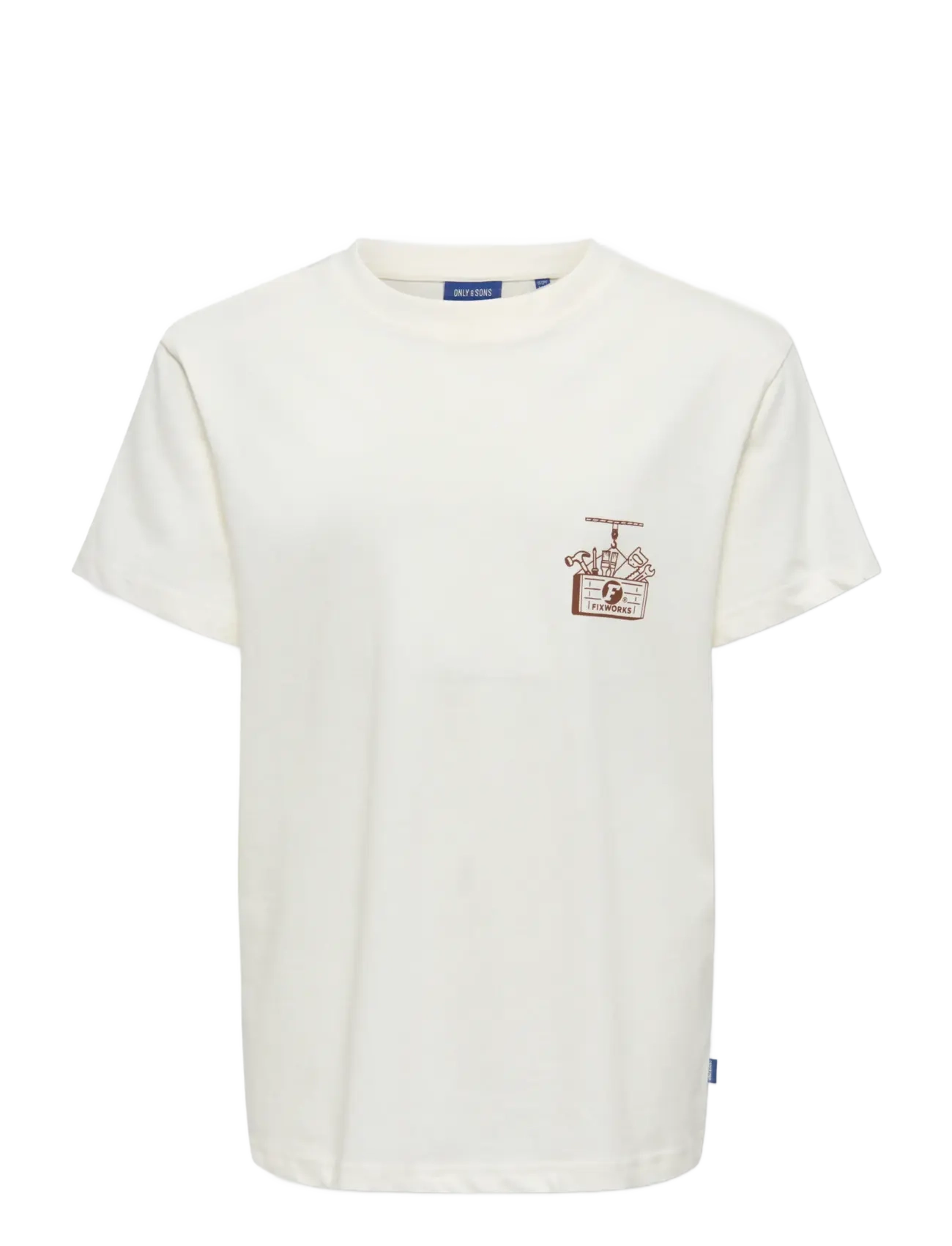ONLY & SONS OSJALFI FIX WORKS SS REG TEE - Kleidung - CLOUD DANCER / cream