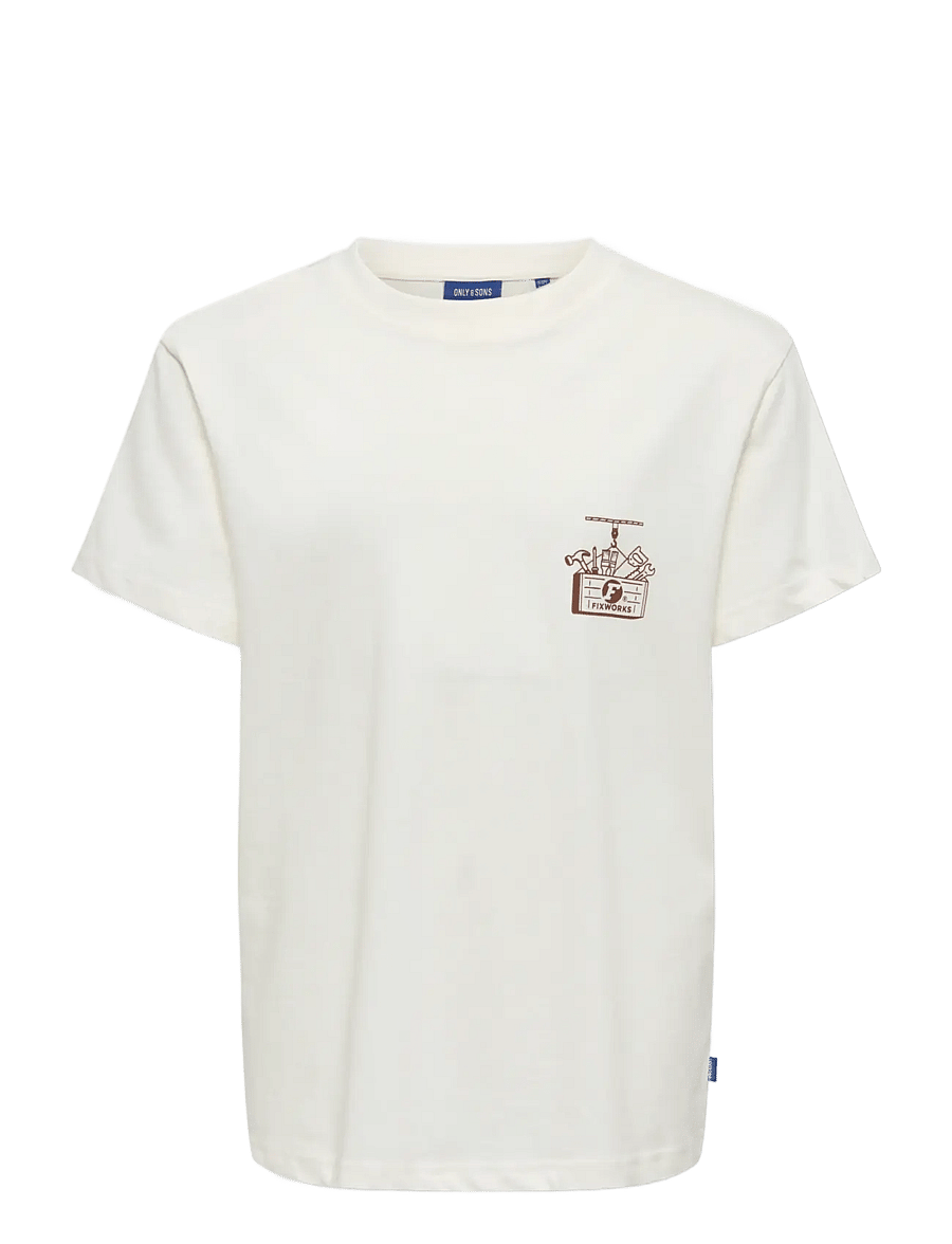 ONLY & SONS - OSJALFI FIX WORKS SS REG TEE - kurzärmelige - cloud dancer - 0