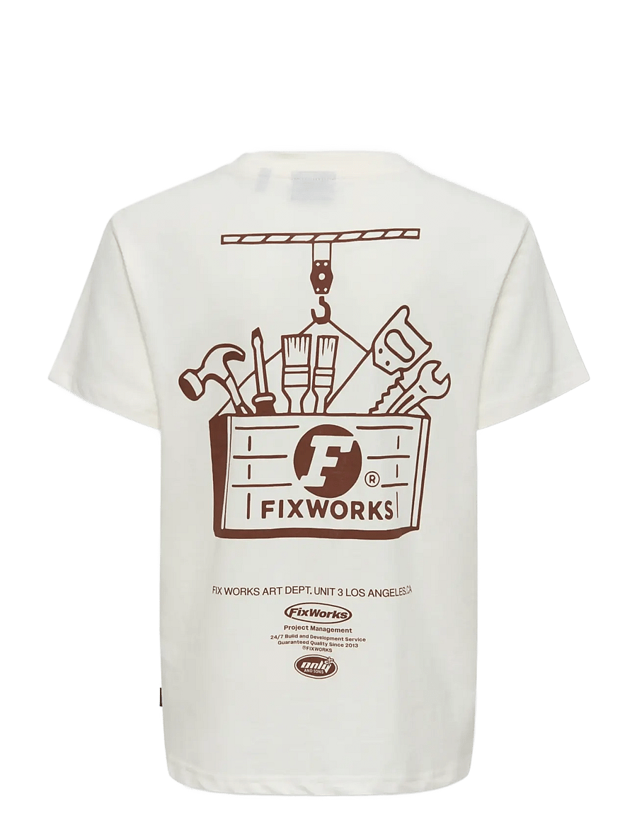 ONLY & SONS - OSJALFI FIX WORKS SS REG TEE - kurzärmelige - cloud dancer - 1