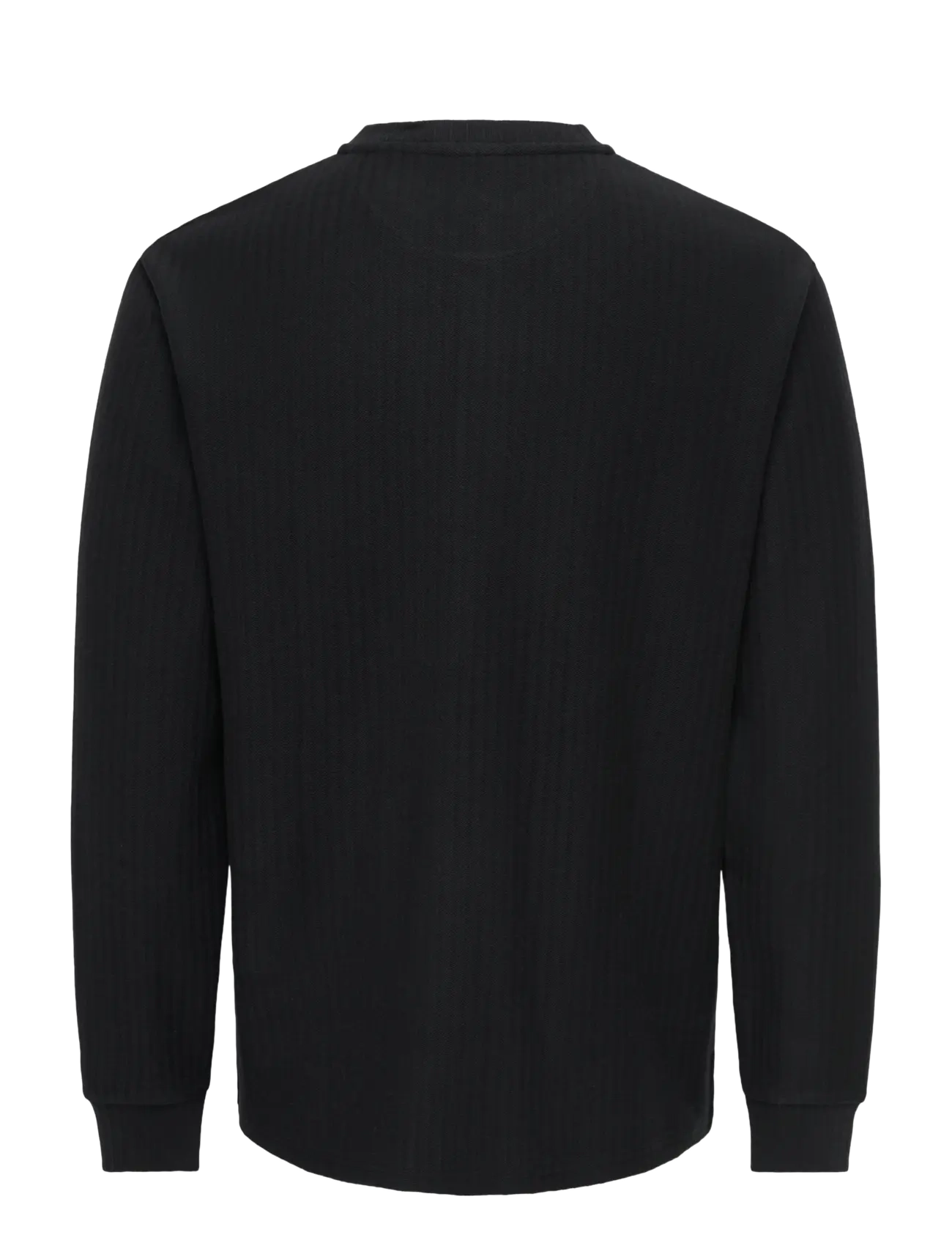ONLY & SONS - ONSEDDY HERRINGBONE LS  HENLEY TEE - black - 1