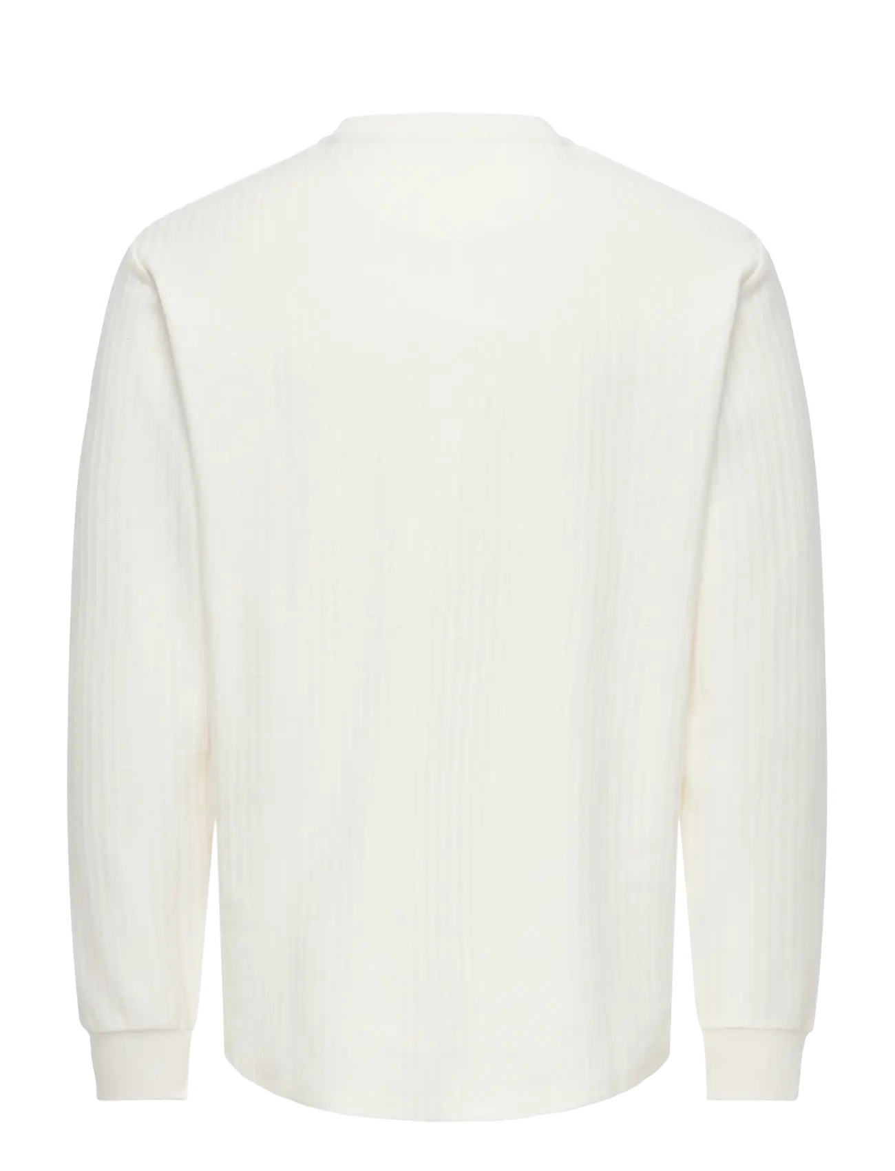 ONLY & SONS - ONSEDDY HERRINGBONE LS HENLEY TEE - cloud dancer - 1