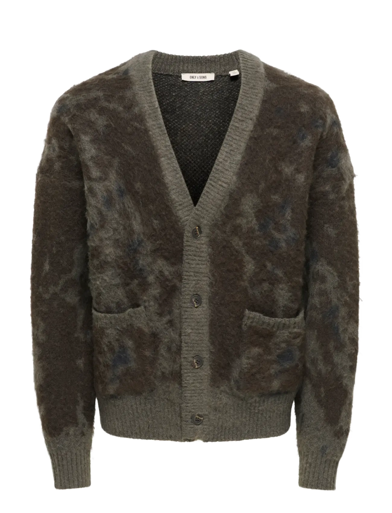 ONLY & SONS ONSWILLIS LS DS JAQUARD CARDIGAN - Kleidung - BELUGA / khaki/green