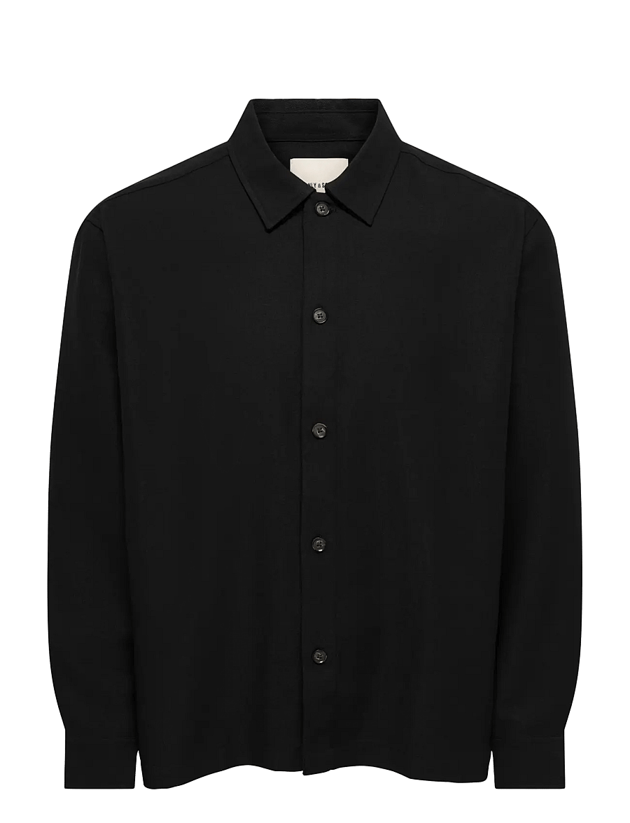 ONLY & SONS - ONSHANSI ARIO LS SHIRT RLX - casual skjortor - black - 0