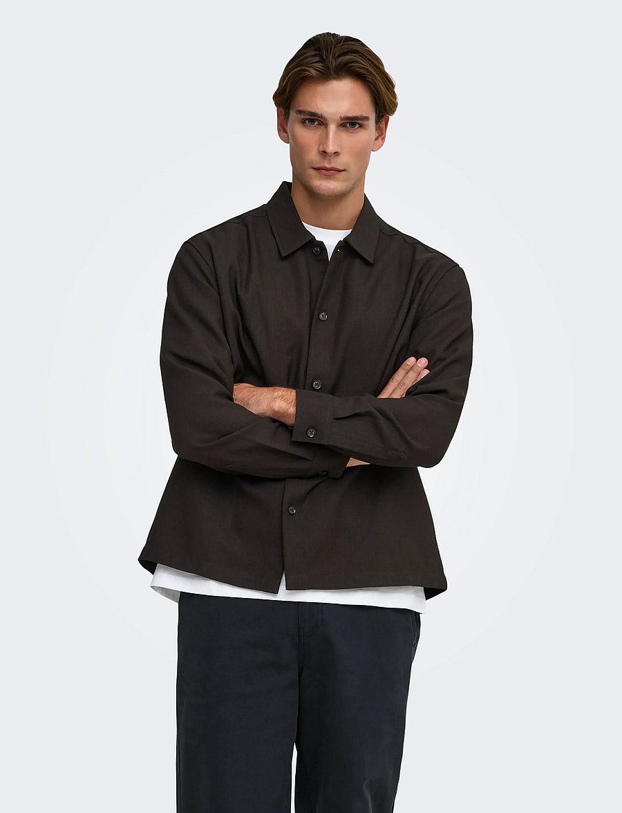 ONLY & SONS - ONSHANSI ARIO LS SHIRT RLX - casual shirts - coffee bean - 0