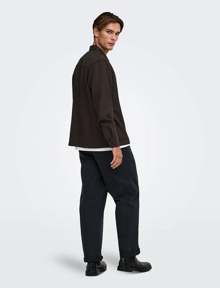 ONLY & SONS - ONSHANSI ARIO LS SHIRT RLX - casual shirts - coffee bean - 3