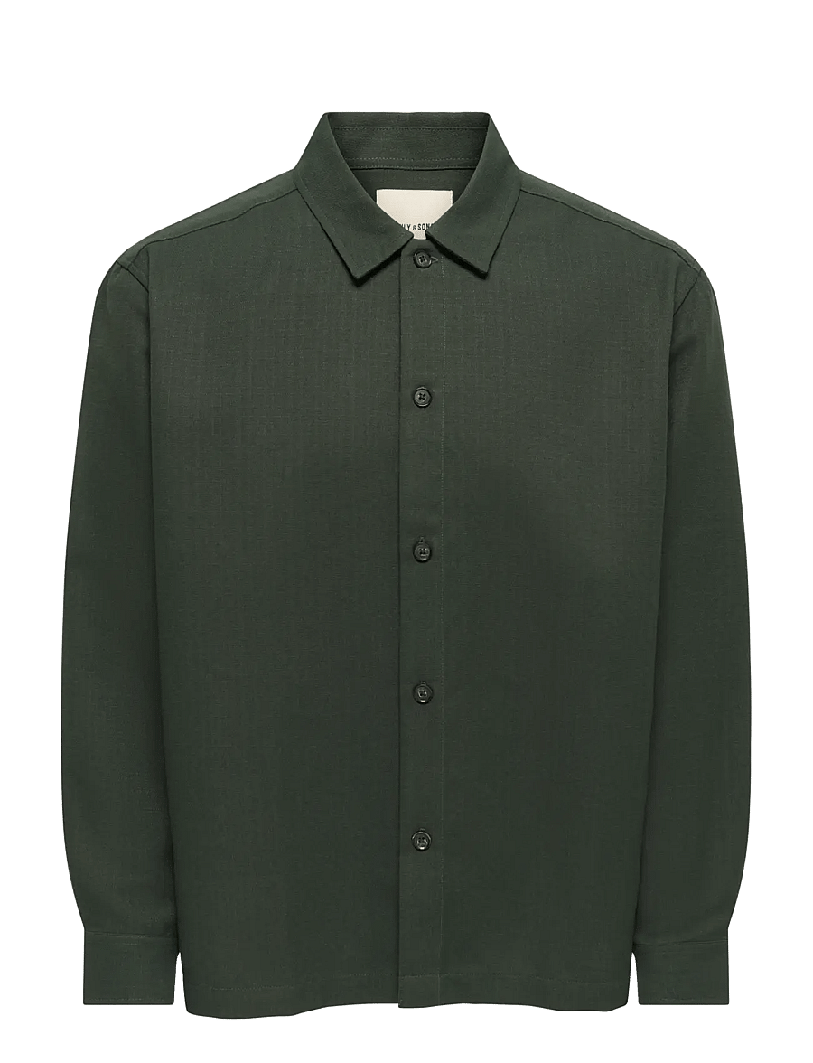 ONLY & SONS - ONSHANSI ARIO LS SHIRT RLX - forest night - 1
