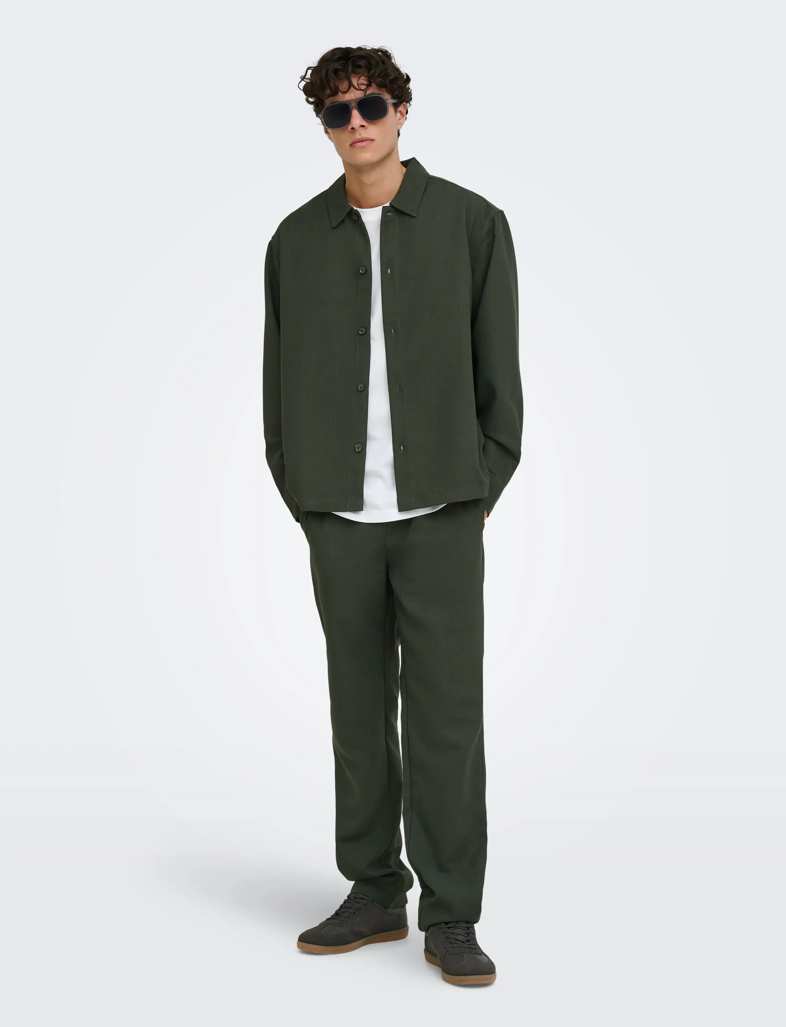 ONLY & SONS - ONSHANSI ARIO LS SHIRT RLX - forest night - 4