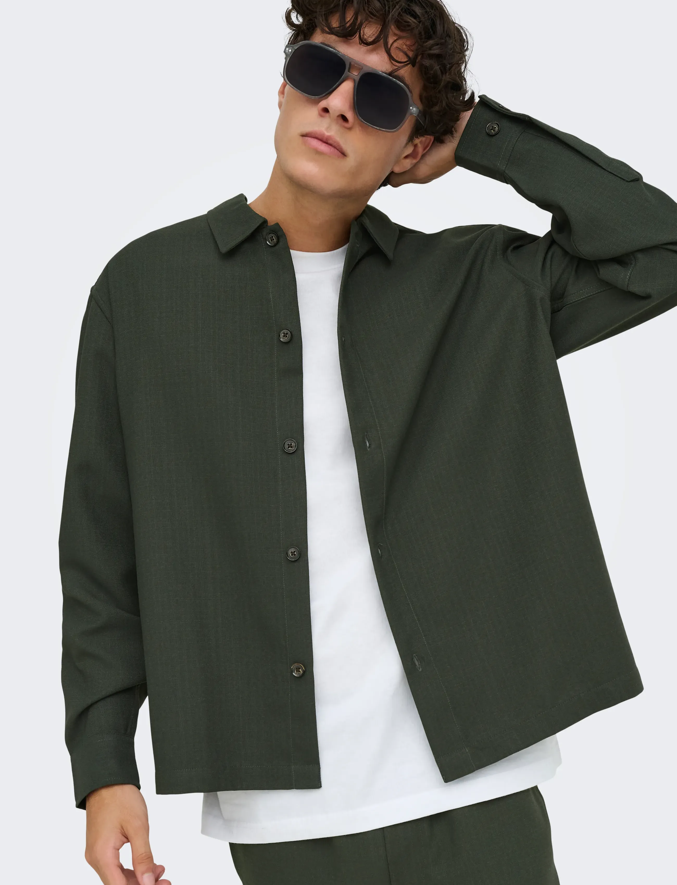 ONLY & SONS - ONSHANSI ARIO LS SHIRT RLX - forest night - 5