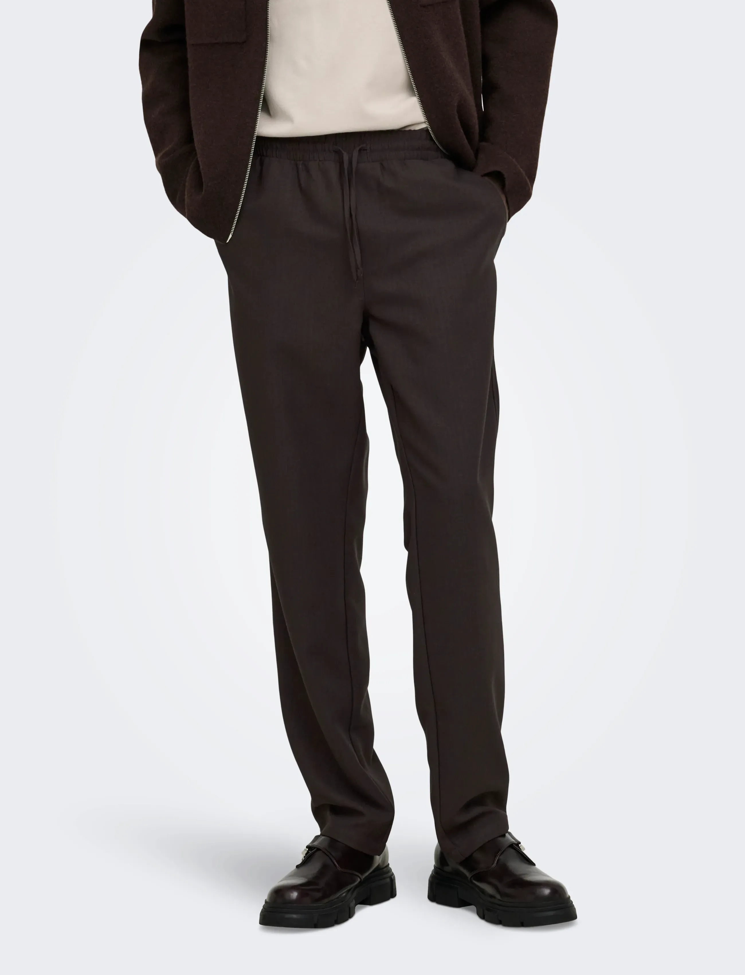 ONLY & SONS - ONSHANSI EDGE STRAIGHT PANT - kollektioner - coffee bean - 0