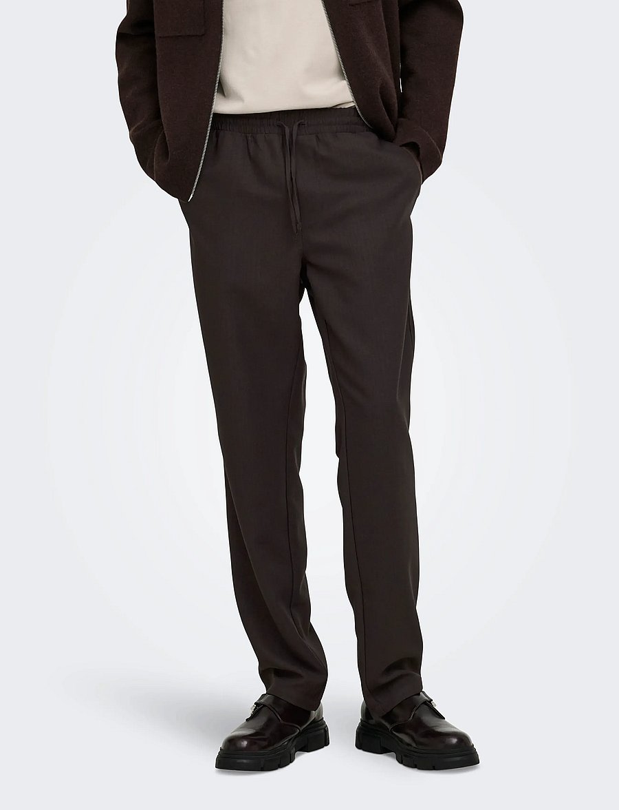 ONLY & SONS - ONSHANSI EDGE STRAIGHT PANT - kollektioner - coffee bean - 0
