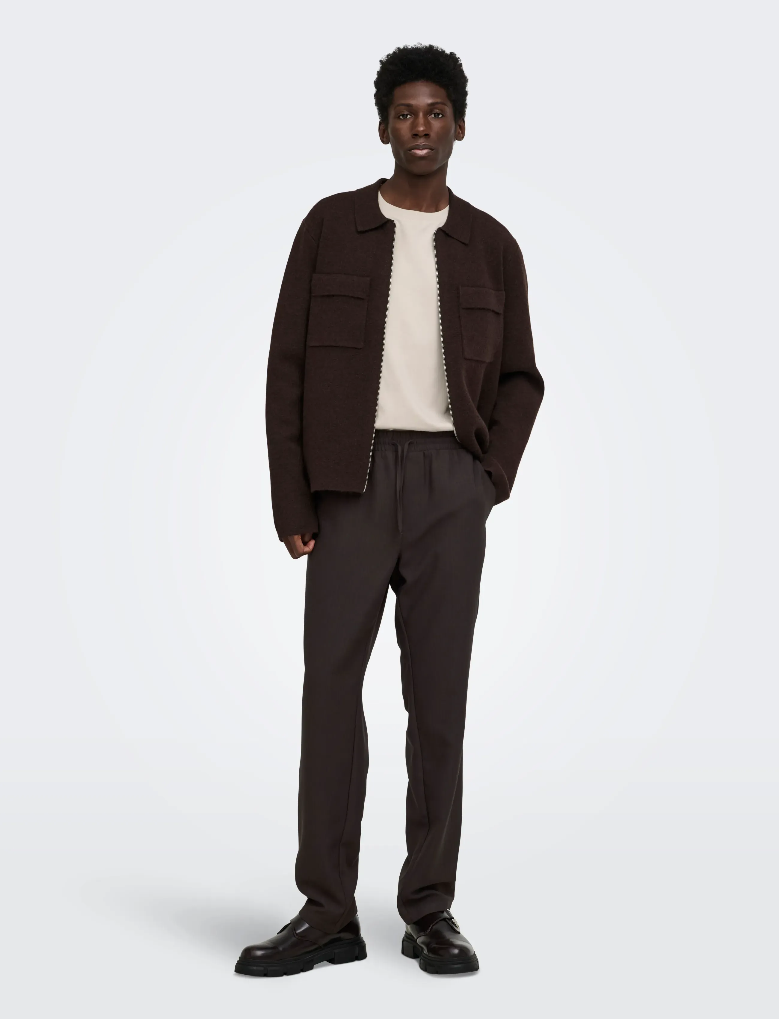 ONLY & SONS - ONSHANSI EDGE STRAIGHT PANT - kollektioner - coffee bean - 4