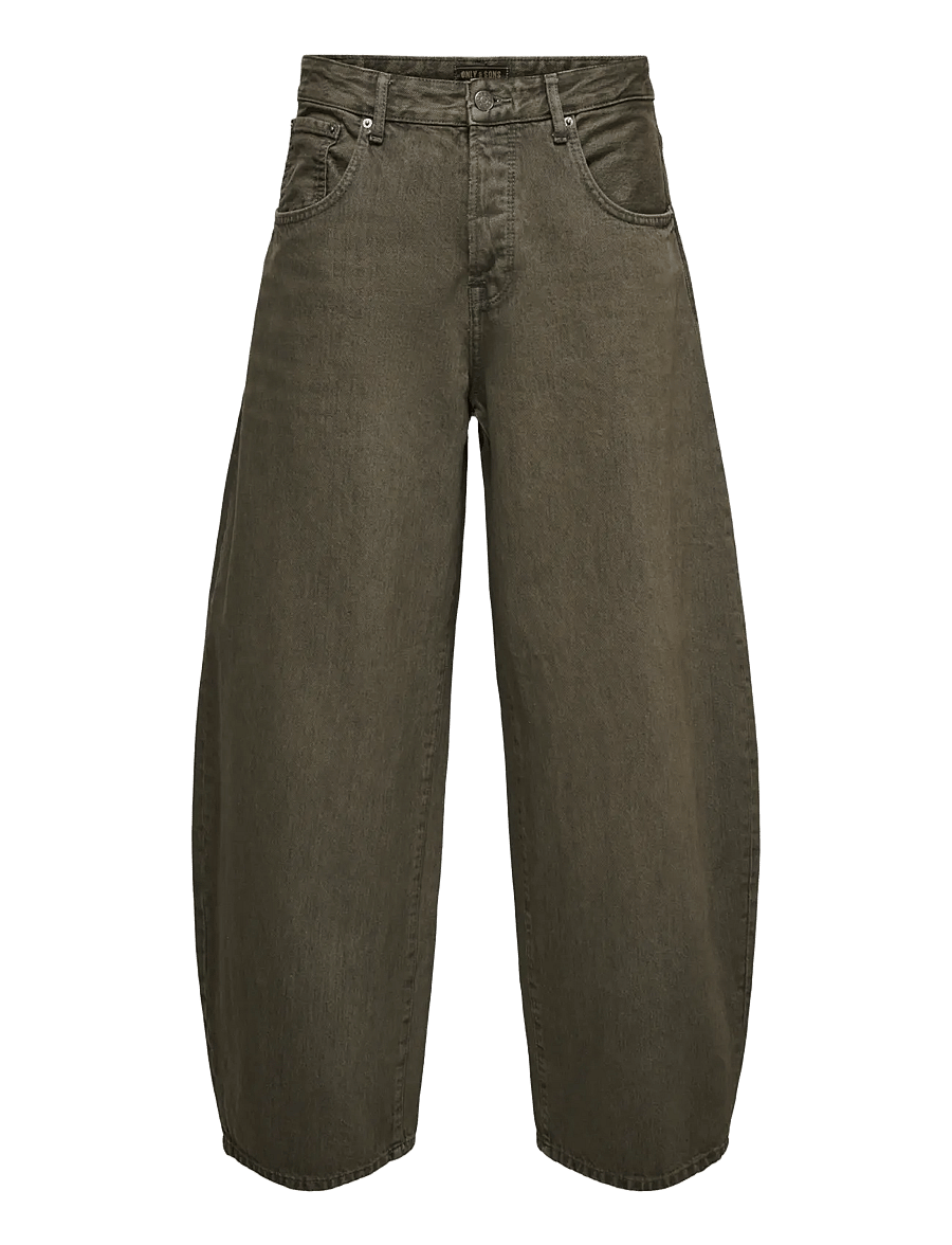 ONLY & SONS - ONSKAYCE BARREL BROWN 0274 TAI DNM - loose jeans - dark brown denim - 0