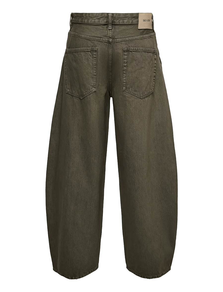 ONLY & SONS - ONSKAYCE BARREL BROWN 0274 TAI DNM - loose jeans - dark brown denim - 1