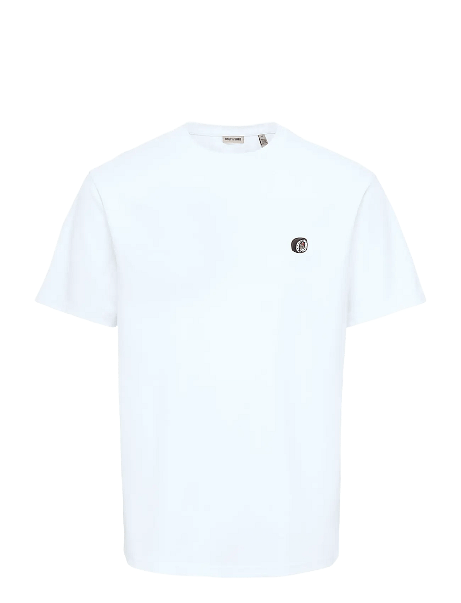 ONLY & SONS - ONSCIFF CASPIAN AIR SS REG EMB TEE - kortærmede t-shirts - bright white - 0