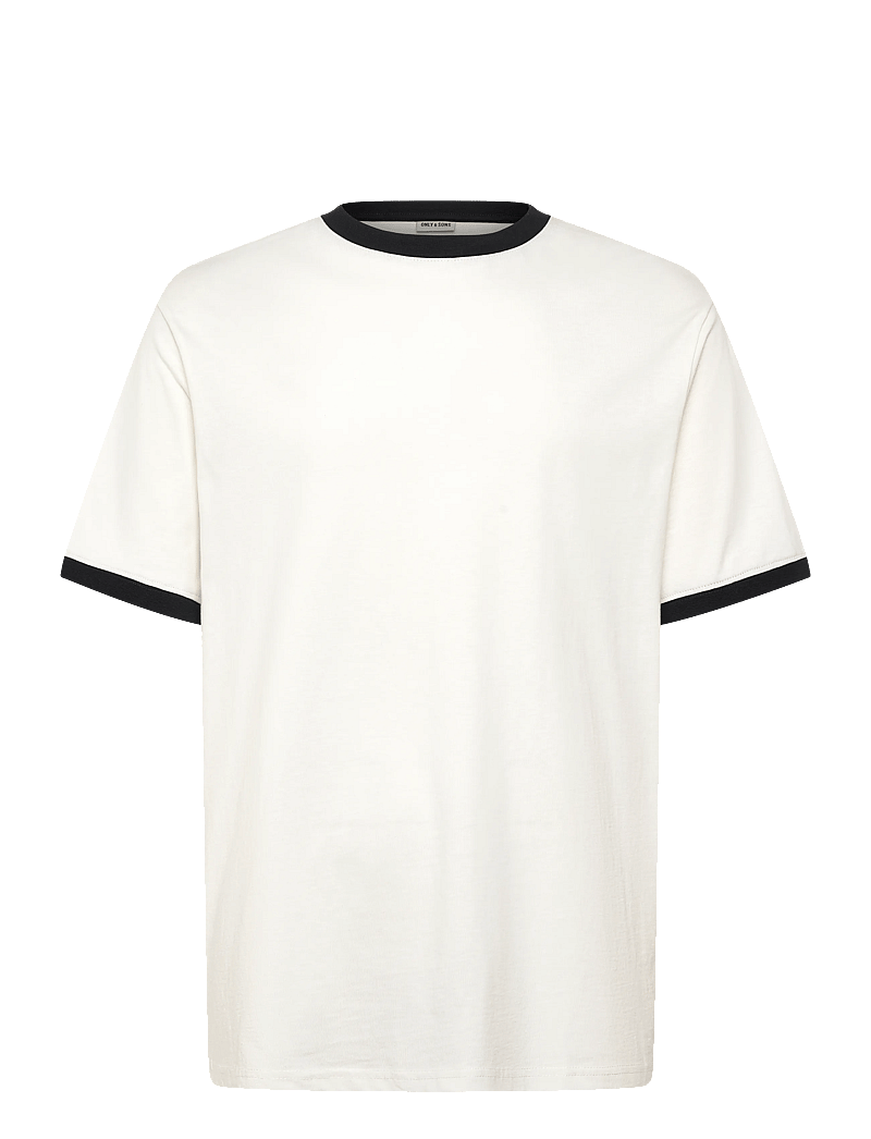ONLY & SONS - ONSFRED LIFE RLX SS CONTRAST TEE - kurzärmelig - cloud dancer - 0