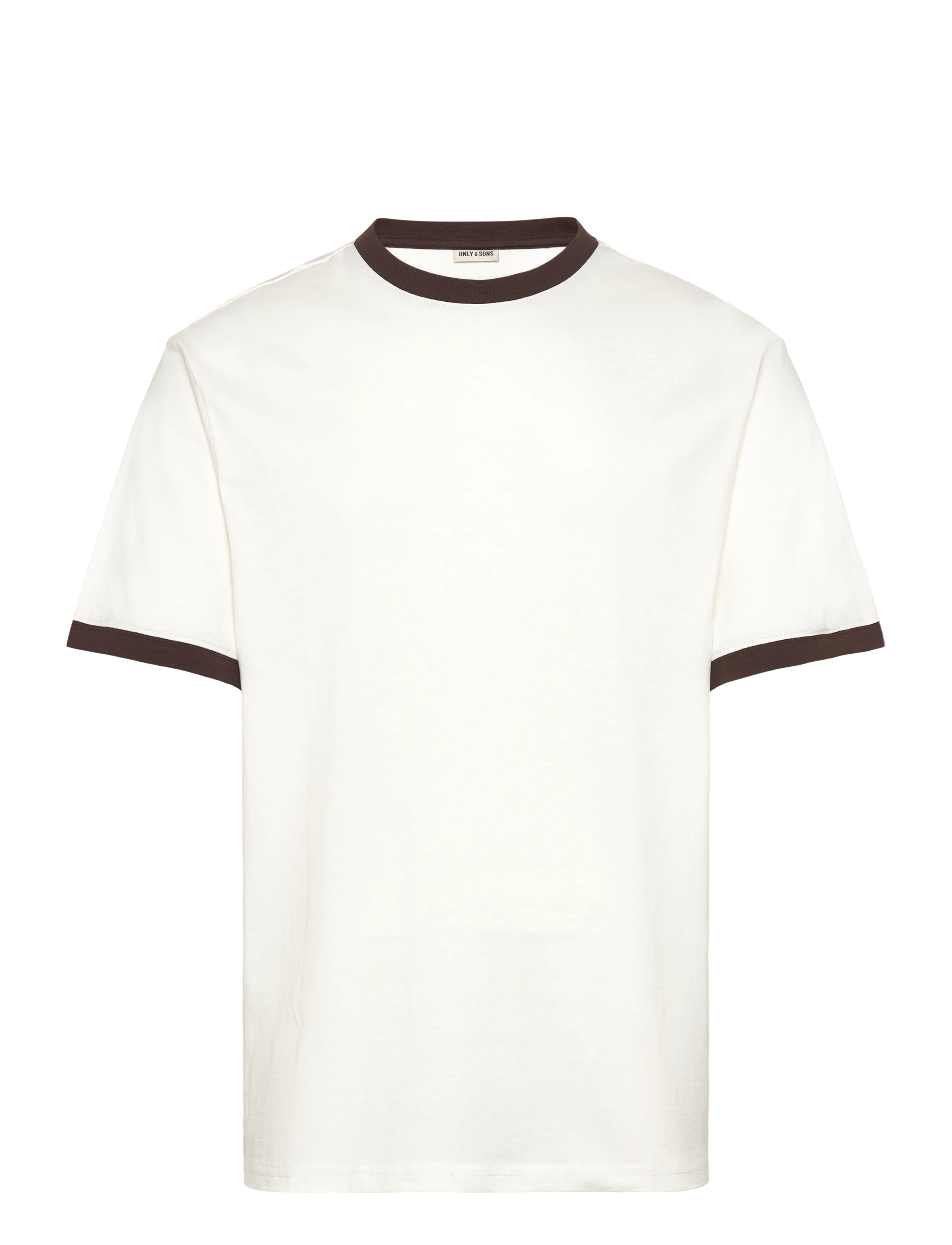 ONLY & SONS Onsfred Life Rlx Ss Contrast Tee, L, T-shirts, Braun - Short-sleeved, Männerswear