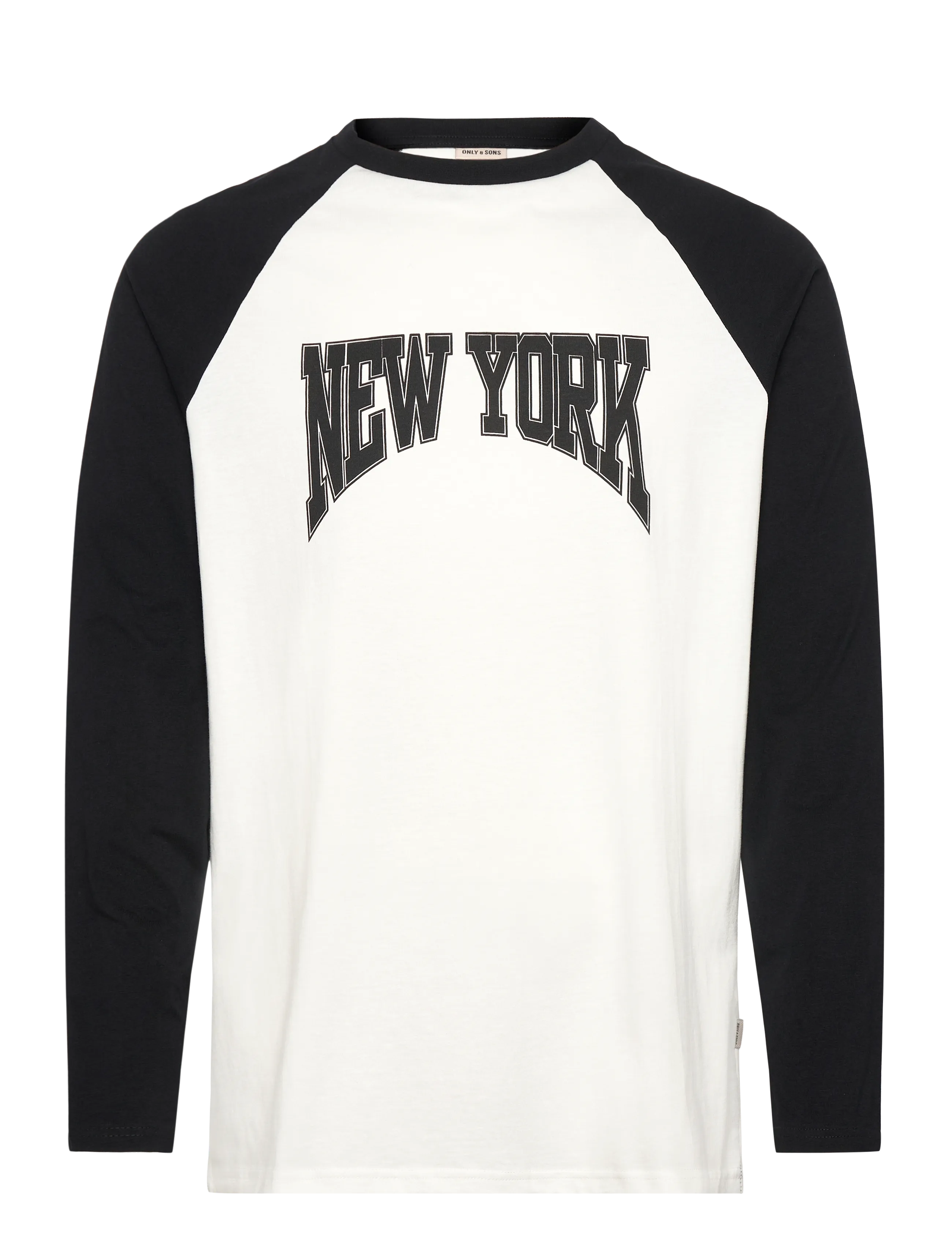 ONLY & SONS Onsfred Life Rlx Ls Raglan Cb Tee, S, T-shirts, Creme - Long-sleeved, Männerswear