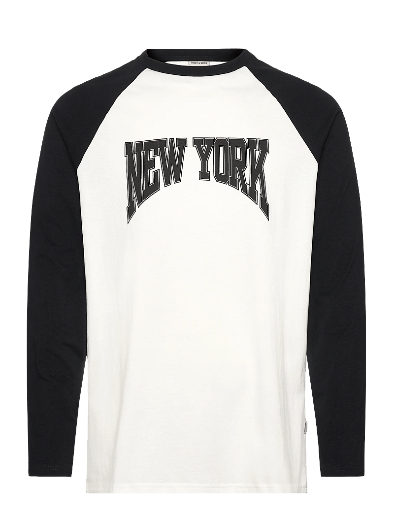ONLY & SONS - ONSFRED LIFE RLX LS RAGLAN CB TEE - langärmelig - cloud dancer - 0
