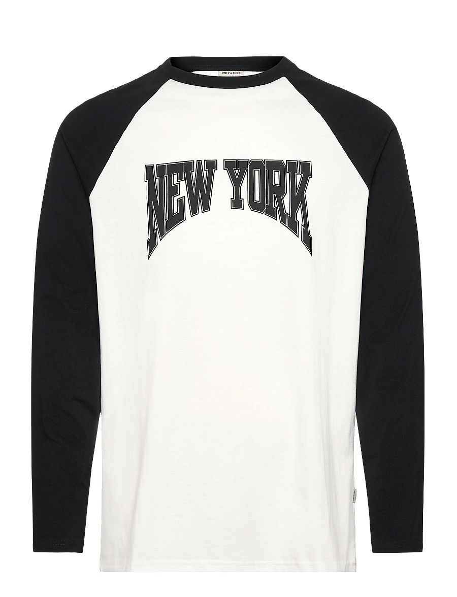 ONLY & SONS - ONSFRED LIFE RLX LS RAGLAN CB TEE - langärmelige t-shirts - cloud dancer - 0