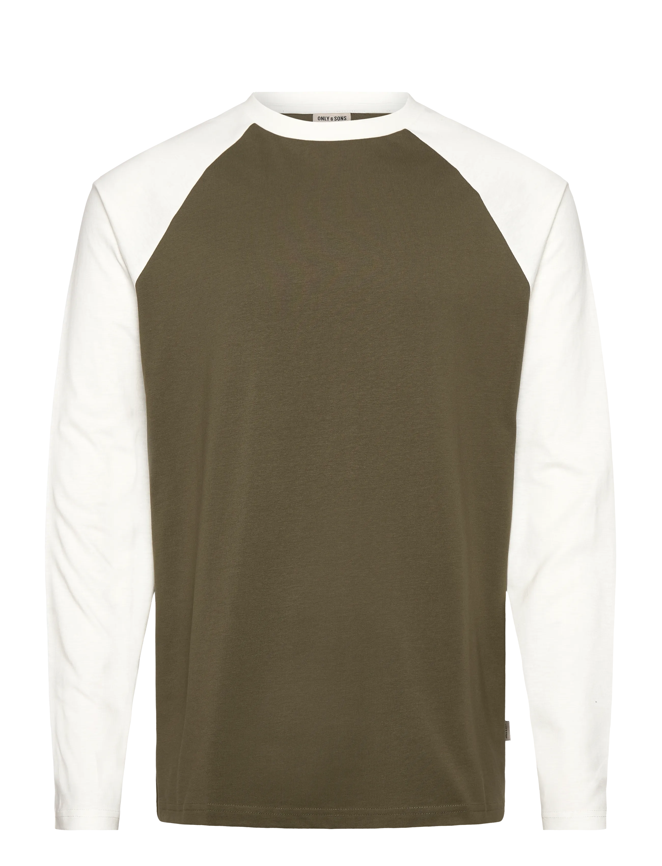 ONLY & SONS Onsfred Life Rlx Ls Raglan Cb Tee, S, T-shirts, Khakigrün - Long-sleeved, Männerswear