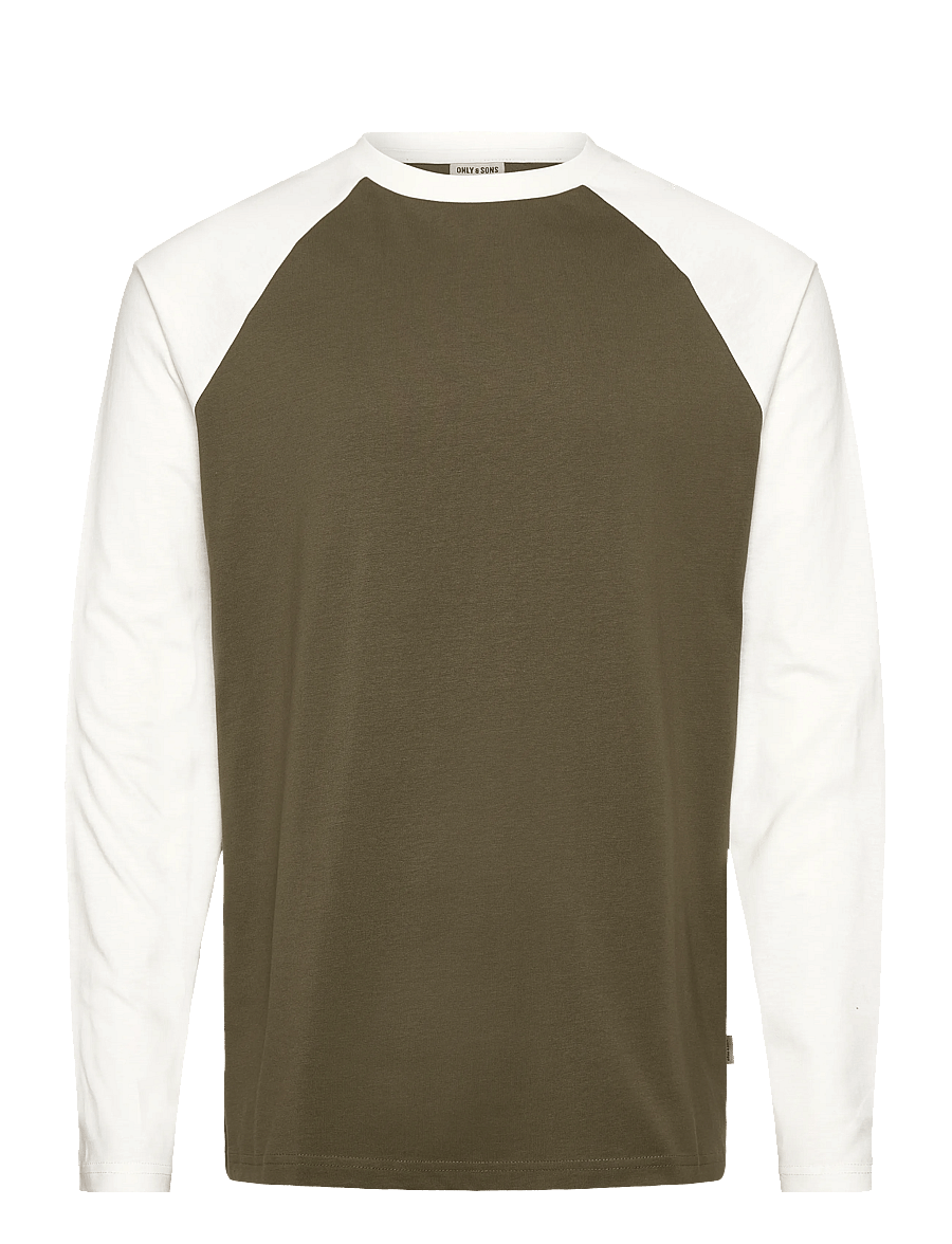 ONLY & SONS - ONSFRED LIFE RLX LS RAGLAN CB TEE - langärmelige t-shirts - olive night - 0
