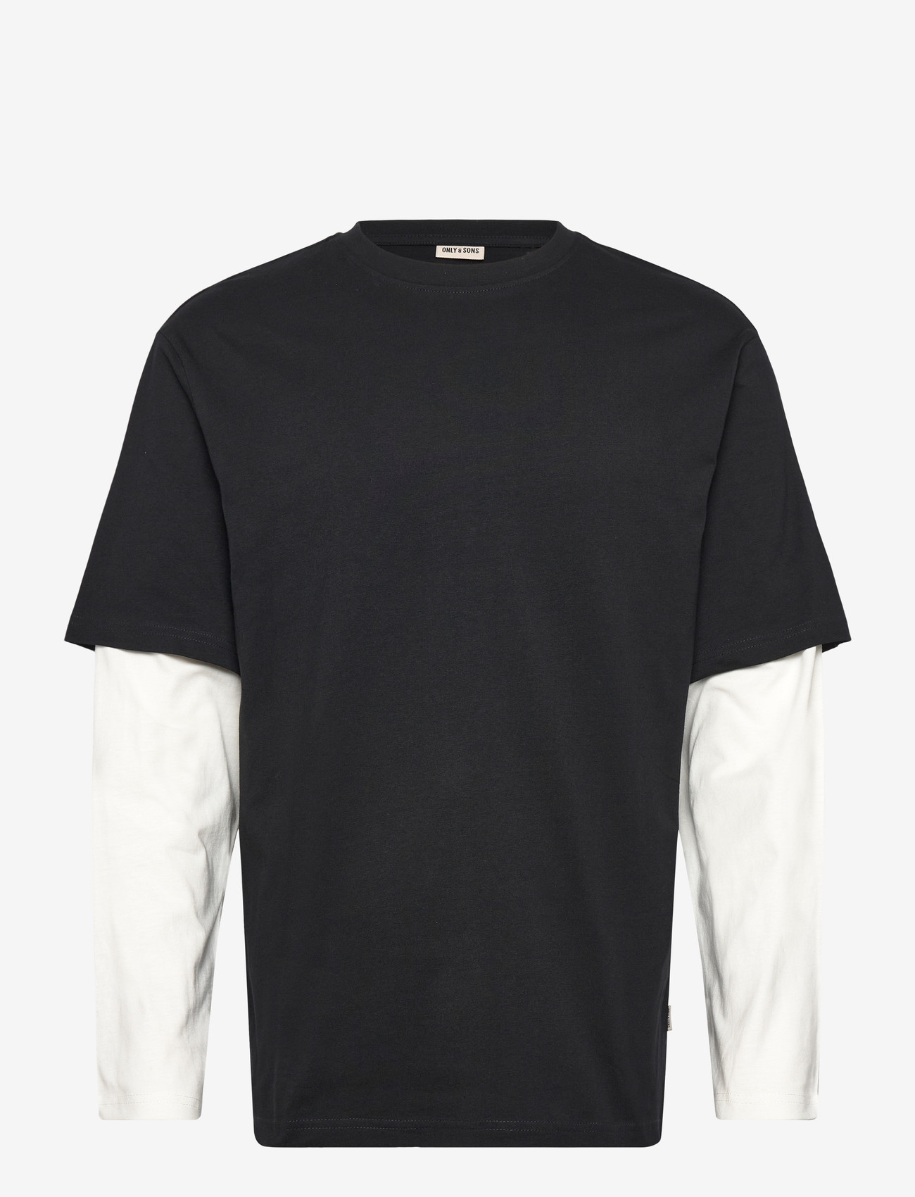 ONLY & SONS - ONSFRED LIFE RLX SS DOUBLE SLEEVE TEE - langærmede t-shirts - jet black - 0