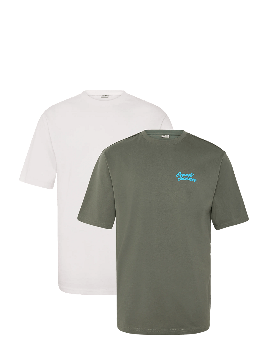 ONLY & SONS - ONSFRED LIFE RLX MIX TEE 2-PACK - kurzärmelig - castor gray - 0