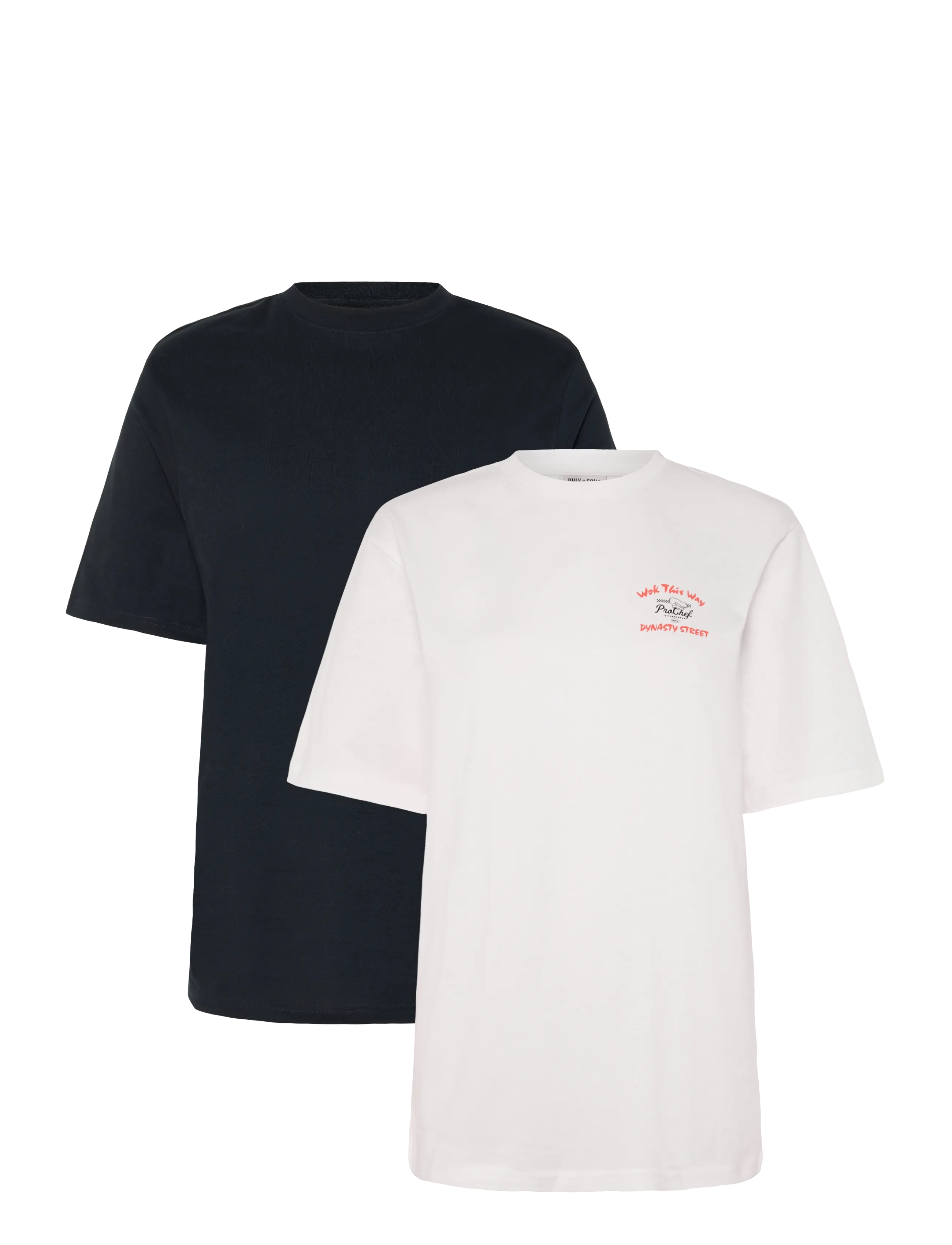 ONLY & SONS ONSFRED LIFE RLX MIX TEE 2-PACK - Kortärmade t-shirts - CLOUD DANCER / cream