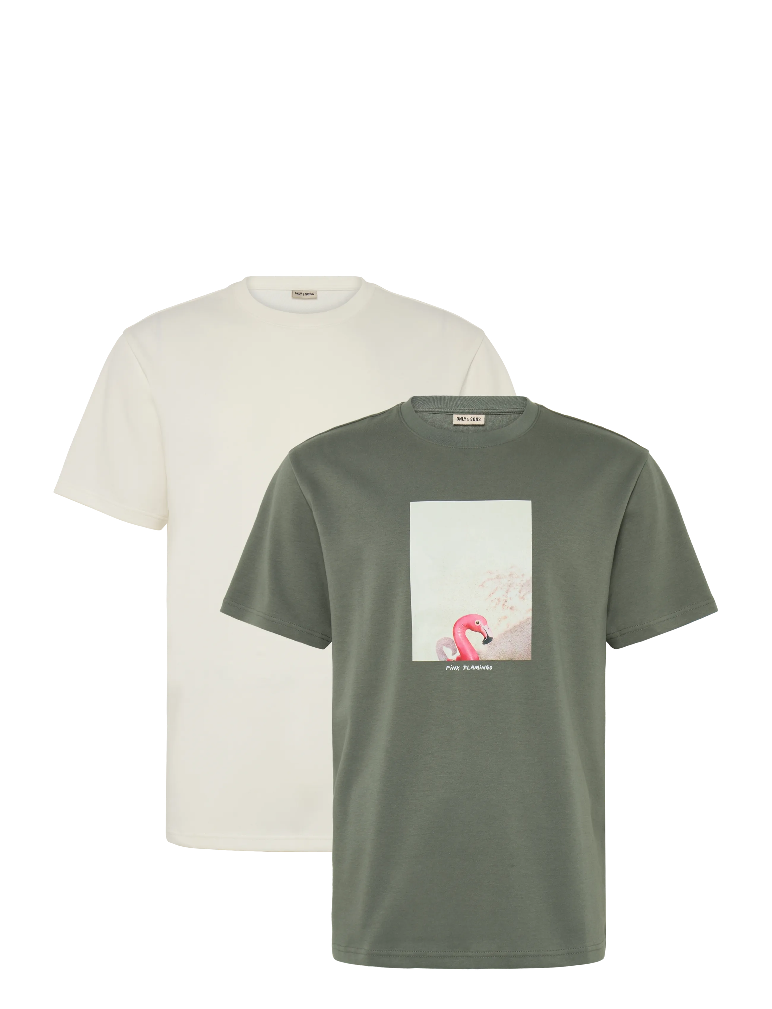 ONLY & SONS ONSCASPIAN AIRFLEX SS REG MIX TEE 2-PACK - Kortärmade t-shirts - CASTOR GRAY / khaki/green