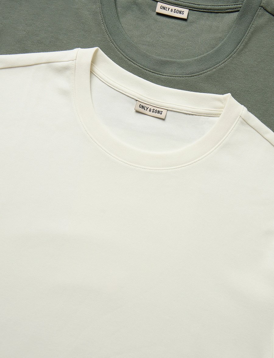 ONLY & SONS - ONSCASPIAN AIRFLEX SS REG MIX TEE 2-PACK - kortærmede t-shirts - castor gray - 2