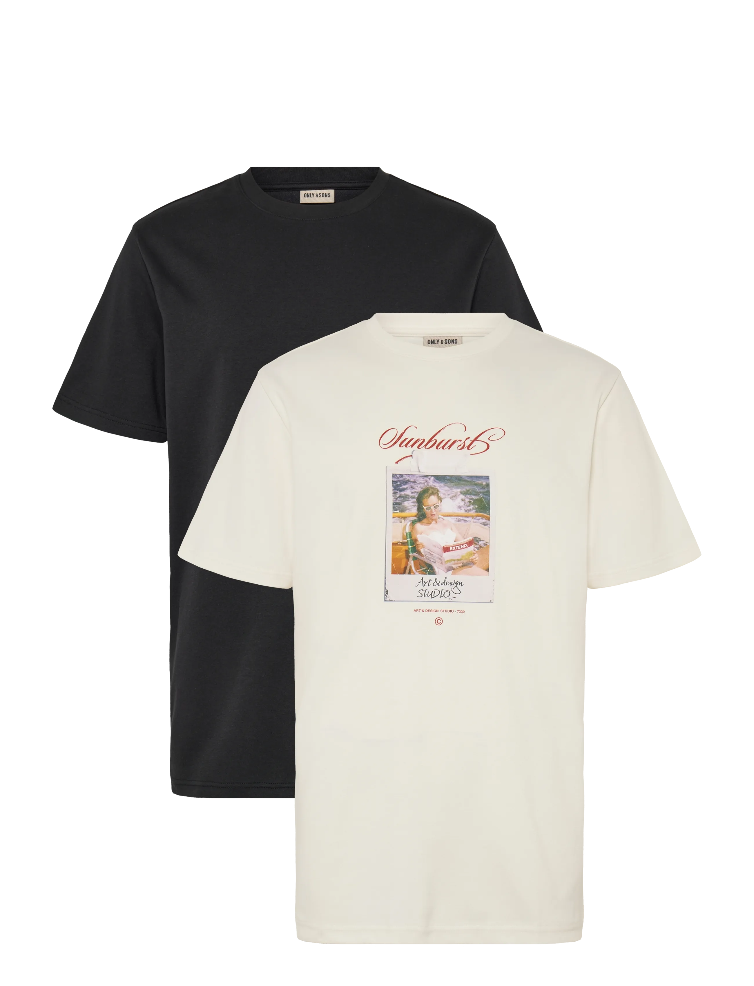ONLY & SONS ONSCASPIAN AIRFLEX SS REG MIX TEE 2-PACK - Alles anzeigen - CLOUD DANCER / cream