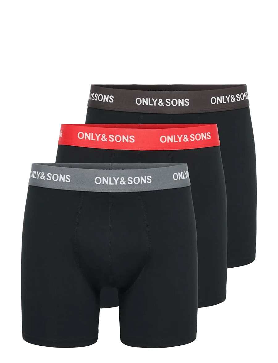 ONLY & SONS - ONSRIBER BOXER 3PACK - lühikesed bokserid - black - 0