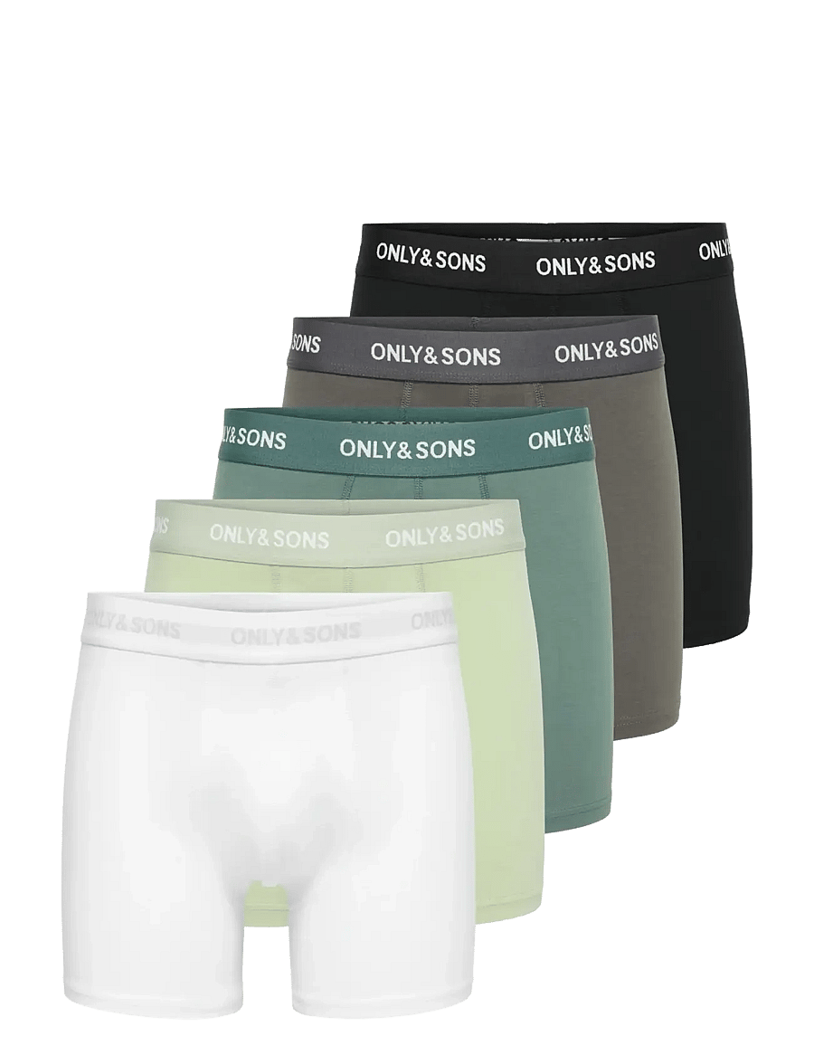 ONLY & SONS - ONSRIBER BOXER 5PACK - lühikesed bokserid - black - 0