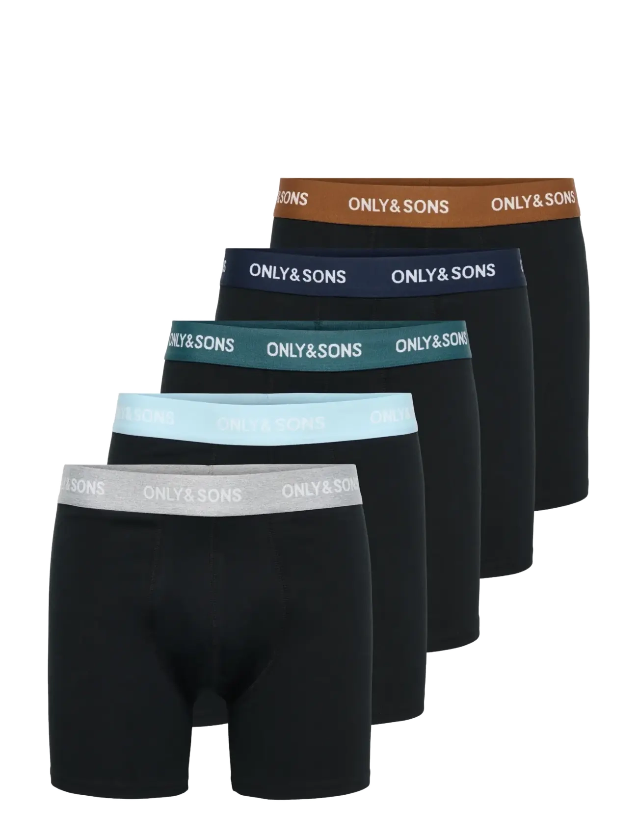 ONLY & SONS Onsriber Boxer 5Pack, M, Black, Undertøj > Boxershorts, Herre
