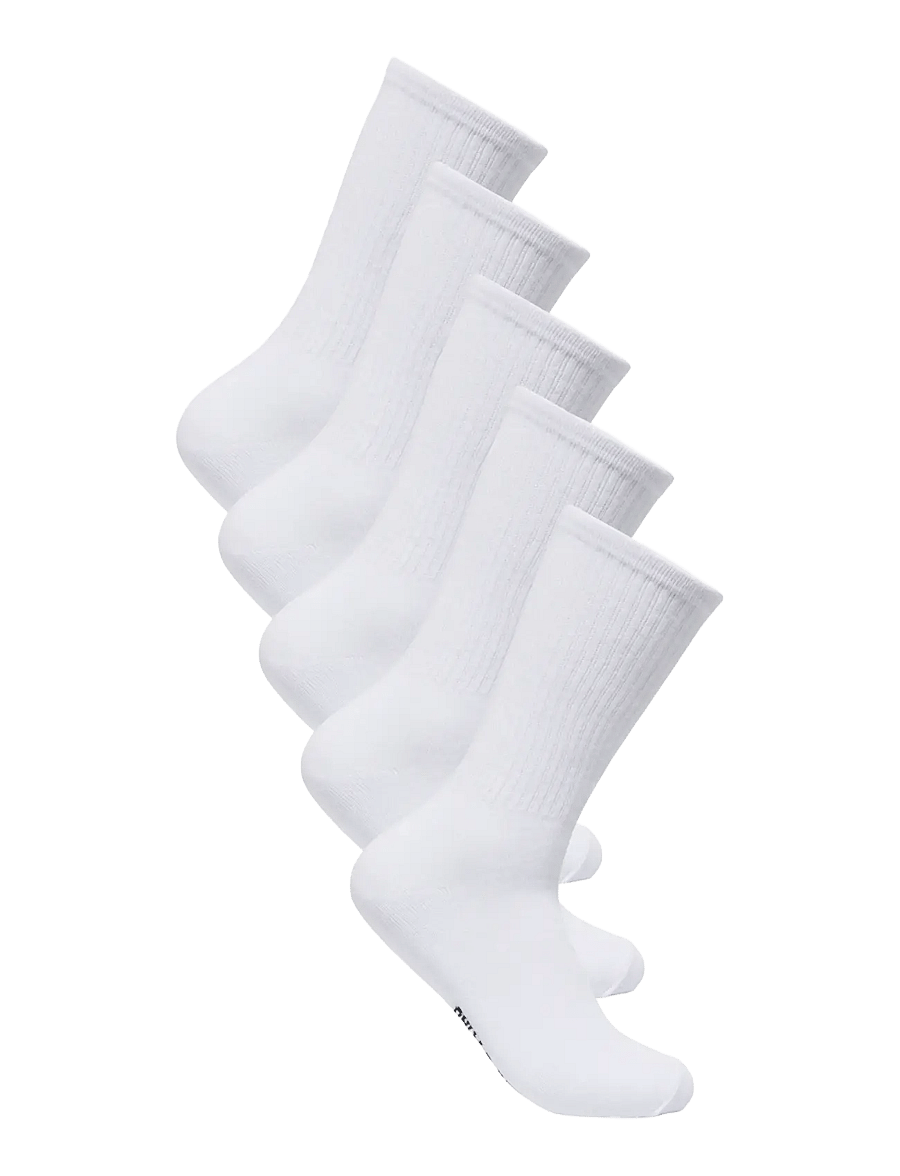 ONLY & SONS - ONSRIBER TENNIS SOCK 5PACK - crew-socken - white - 0