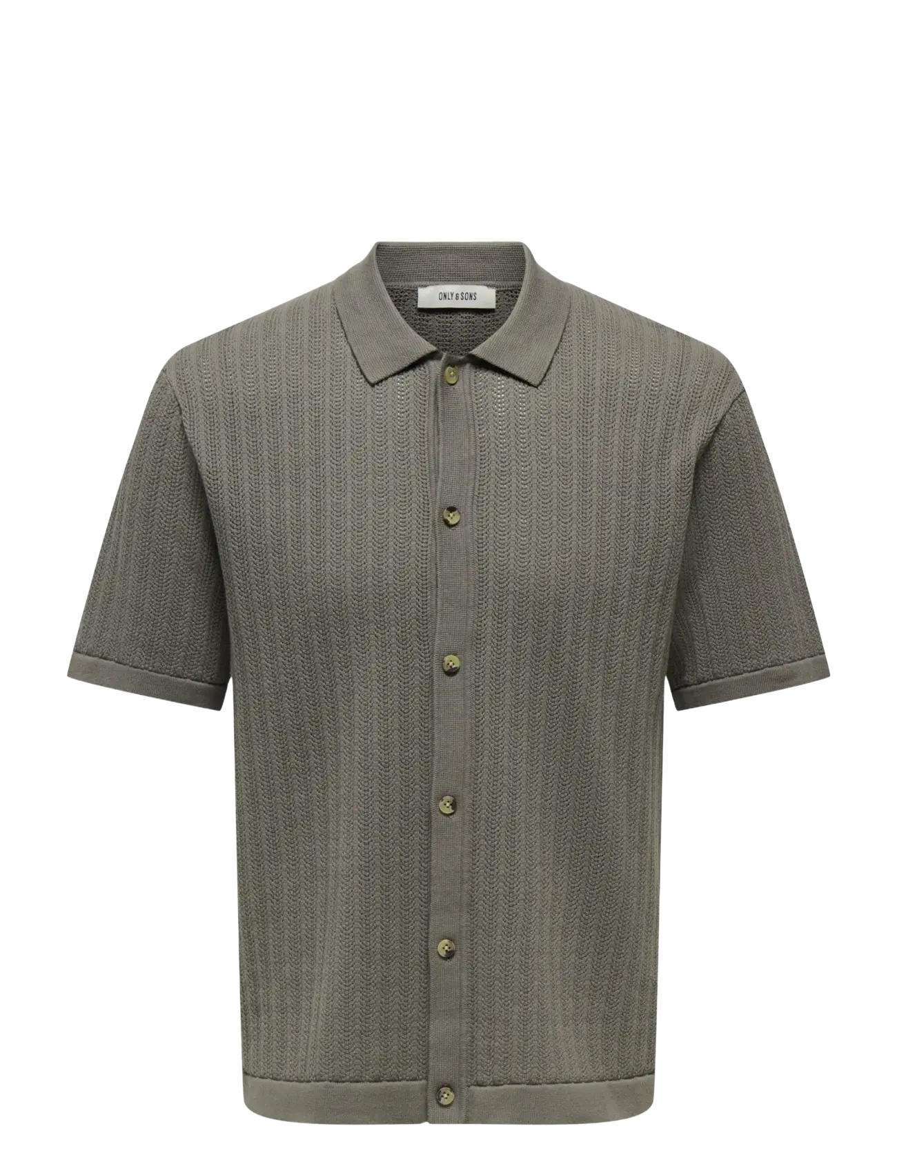 ONLY & SONS ONSMOON SS STRUCTURE SHIRT NOOS - Strickmode - BUNGEE CORD / khaki/green