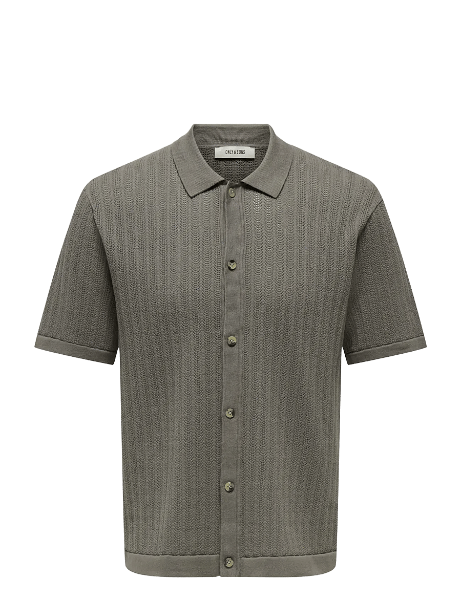 ONLY & SONS - ONSMOON SS STRUCTURE SHIRT NOOS - stickade pikéer - bungee cord - 0