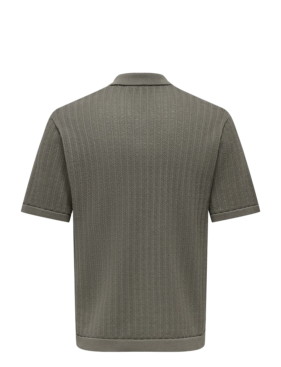 ONLY & SONS - ONSMOON SS STRUCTURE SHIRT NOOS - stickade pikéer - bungee cord - 1