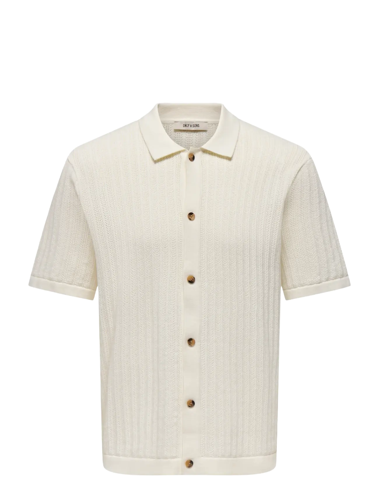 ONLY & SONS ONSMOON SS STRUCTURE SHIRT NOOS - Strickmode - EGRET / white
