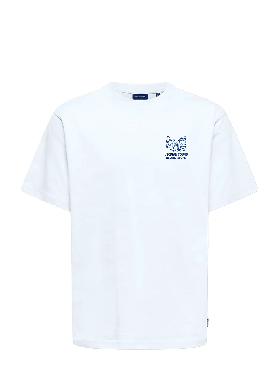 ONLY & SONS - OSJFRED WORLDWIDE RLX SS TEE - lühikeste varrukatega t-särgid - bright white - 0
