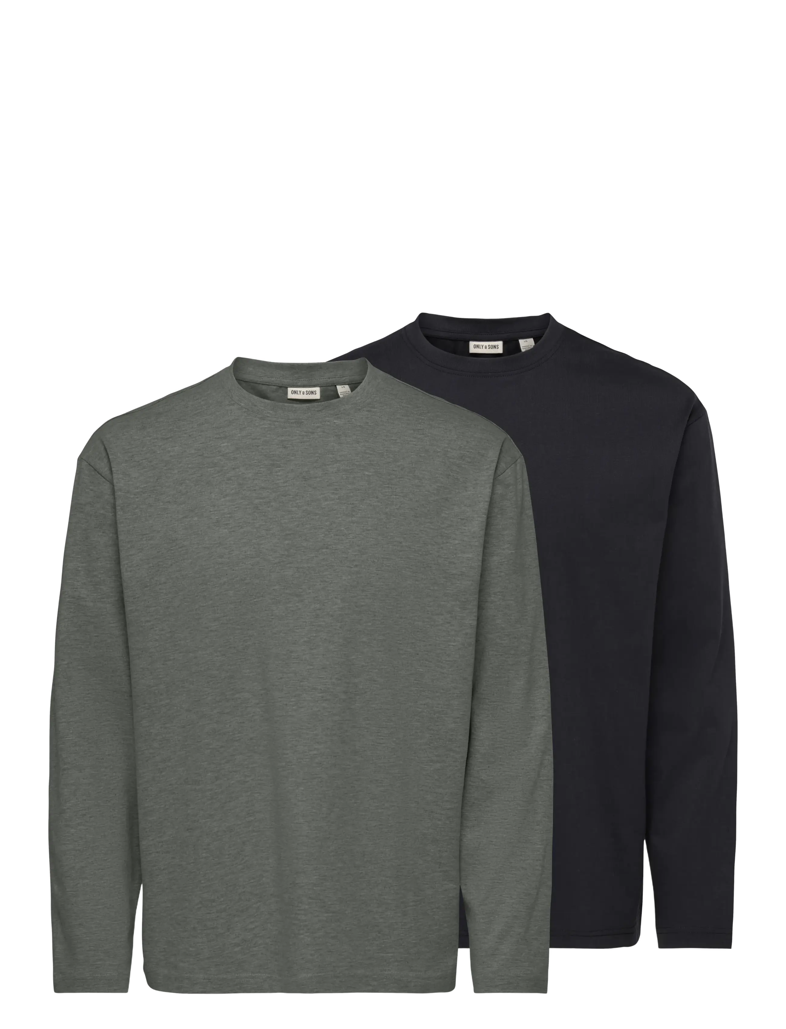 ONLY & SONS ONSFRED LIFE RLX LS TEE 2-PACK - Kleidung - CASTOR GRAY / grey