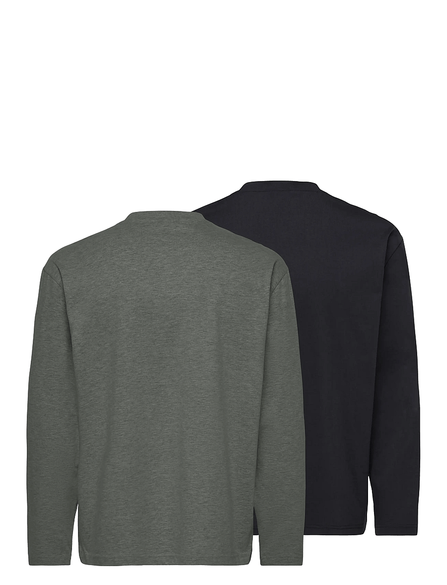 ONLY & SONS - ONSFRED LIFE RLX LS TEE 2-PACK - langärmelige t-shirts - castor gray - 1