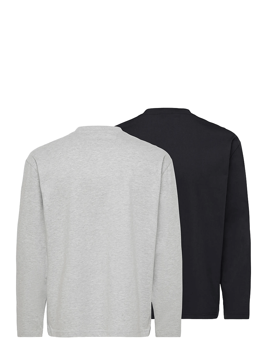 ONLY & SONS - ONSFRED LIFE RLX LS TEE 2-PACK - pikkade varrukatega t-särgid - light grey melange - 1