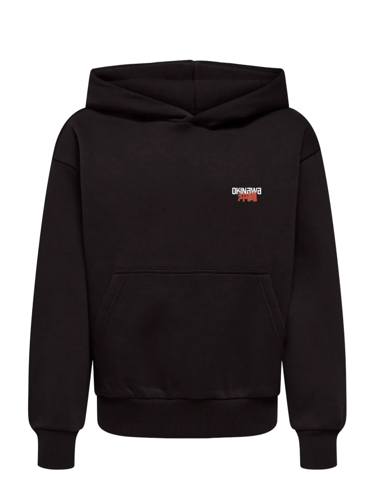 ONLY & SONS OSJCERES PLANT LIFE RLX LS HOODIE - ONLY & SONS JUNIOR - BLACK / black